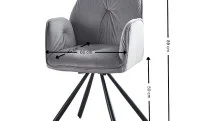 Set Masă Living Extensibilă DTM0101CS Bej cu 6 Scaune Tapițate KJC356 Gri 9