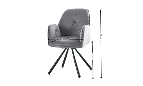 Set Masă Living Extensibilă DTM0101CS Bej cu 6 Scaune Tapițate KJC356 Gri