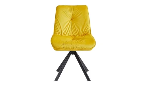 Set Masă Living Extensibilă CT106 Blat Ceramic Alb cu 4 Scaune Tapițate KJC356 Galbene