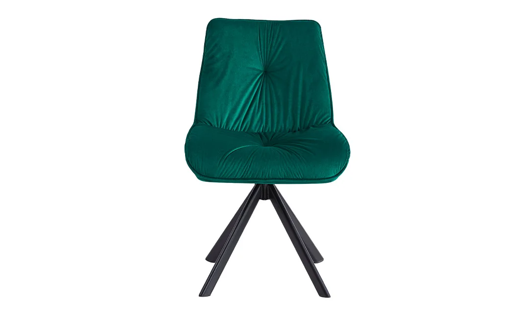 Set Masă Living Extensibilă CT106 Blat Ceramic Alb cu 4 Scaune Tapițate KJC356 Verzi 2