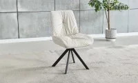 Set Masa Living Extensibila KJT380 Alb cu 6 Scaune KJC356 Bej 3