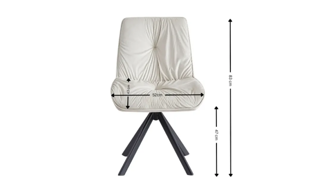 Set Masă Living Extensibilă KJT4711-1 Alb cu 4 Scaune Tapițate KJC356 Bej 6