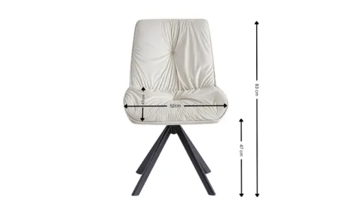 Set Masă Living Extensibilă KJT4711-1 Alb cu 4 Scaune Tapițate KJC356 Bej