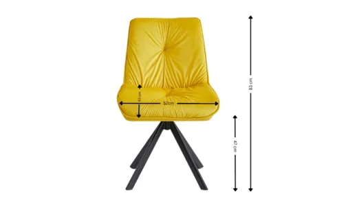Set Masă Living Extensibilă CT106 Blat Ceramic Alb cu 4 Scaune Tapițate KJC356 Galbene
