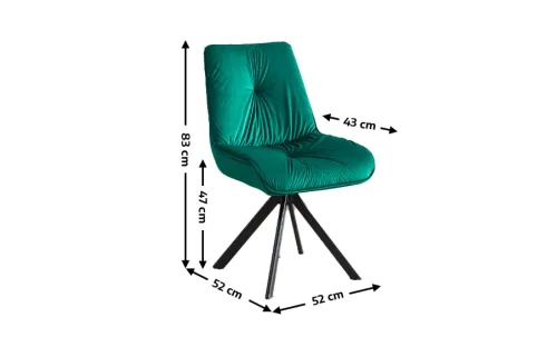 Set Masă Living Extensibilă KJT4711-1 Alb cu 4 Scaune Tapițate KJC356 Verde