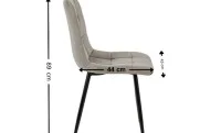 Set Masă Living Extensibilă DTM0101 Blat Ceramic Gri cu 4 Scaune Tapițate KJC37 Bej 5
