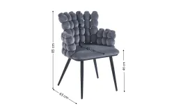 Scaun Living Tapitat KJC374 Gri