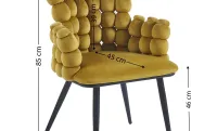 Scaun Living Tapitat KJC374 Galben 1