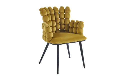 Scaun Living Tapitat KJC374 Galben