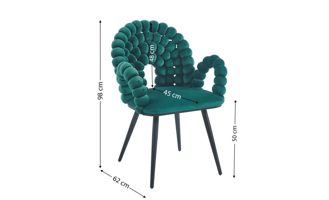 Set Masă Living Extensibilă KJT416 Neagră cu 4 Scaune KJC376 Verzi 8