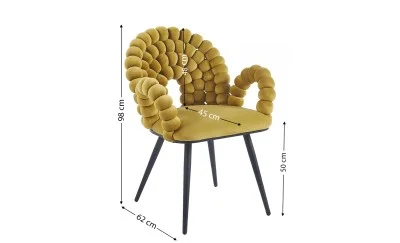 Scaun Living Tapitat KJC376 Galben