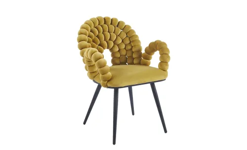 Scaun Living Tapitat KJC376 Galben