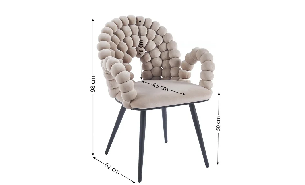 Scaun Living Tapitat KJC376 Bej 1