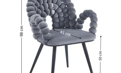 Scaun Living Tapitat KJC376 Gri