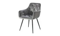 Set Masă Living Extensibilă KJT380 Blat Lucios Alb cu 4 Scaune KJC38 Gri 8