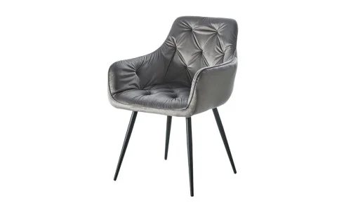 Set Masă Living Extensibilă KJT380 Blat Lucios Alb cu 4 Scaune KJC38 Gri