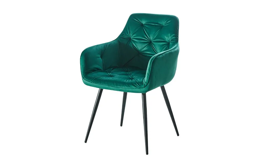 Set Masă Living Extensibilă KJT546 Gri cu 4 Scaune Tapițate KJC38 Verzi