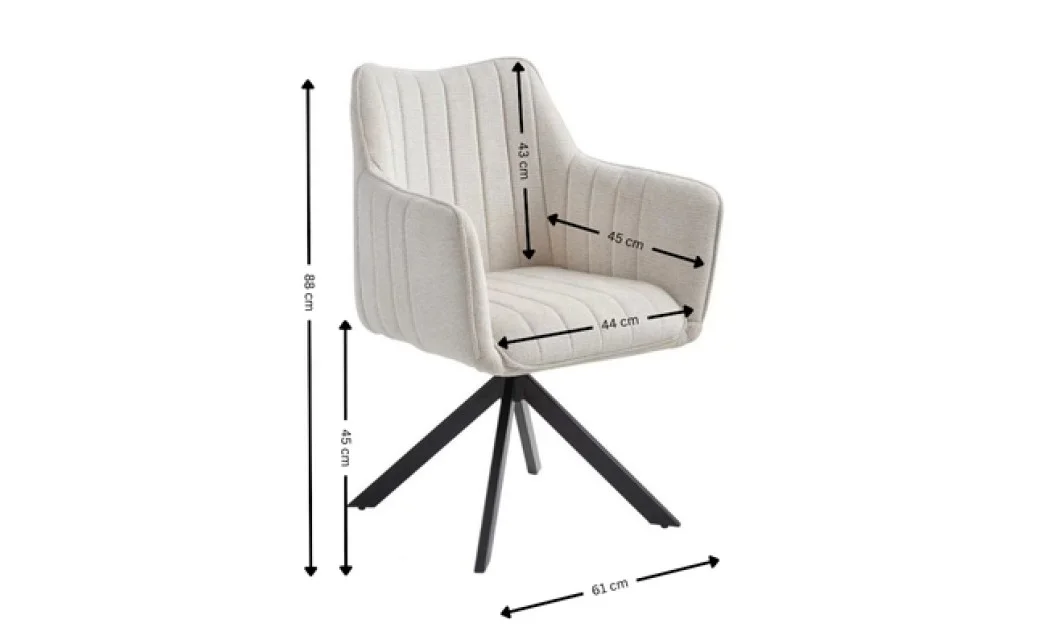 Set Masă Living Extensibilă KJT382 Gri cu 6 Scaune KJC385 Bej 3