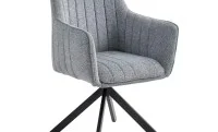 Set Masă Living Extensibilă KJT384 Gri cu 6 Scaune KJC385 Gri 2