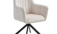 Set Masă Living Extensibilă KJT382 Gri cu 6 Scaune KJC385 Bej 2