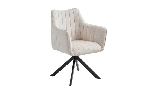 Set Masă Living Extensibilă KJT382 Gri cu 6 Scaune KJC385 Bej