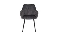 Set Masă Living Extensibilă Blat Ceramic KJT416 Alb-Cappuccino cu 4 Scaune KJC4343 Gri Închis 2