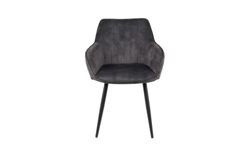 Set Masă Living Extensibilă Blat Ceramic KJT416 Alb-Cappuccino cu 4 Scaune KJC4343 Gri Închis