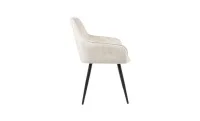 Set Masă Living Extensibilă Blat Ceramic KJT416 Alb-Cappuccino cu 4 Scaune KJC4343 Bej 4