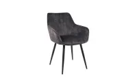 Set Masă Living Extensibilă Blat Ceramic KJT416 Alb-Cappuccino cu 4 Scaune KJC4343 Gri Închis 3