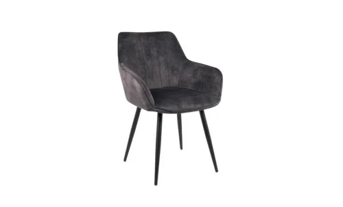 Set Masă Living Extensibilă Blat Ceramic KJT416 Alb-Cappuccino cu 4 Scaune KJC4343 Gri Închis