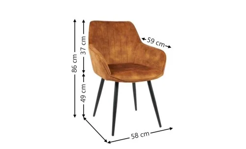 Set Masă Living Extensibilă Blat Ceramic KJT416 Alb-Cappuccino cu 4 Scaune KJC4343 Portocalii