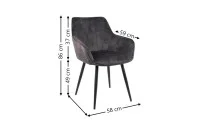 Set Masă Living Extensibilă Blat Ceramic KJT416 Alb-Cappuccino cu 4 Scaune KJC4343 Gri Închis 6