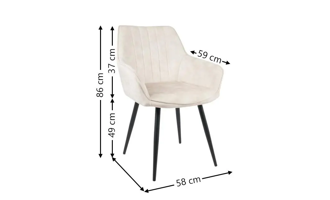 Set Masă Living Extensibilă Blat Ceramic KJT416 Alb-Cappuccino cu 4 Scaune KJC4343 Bej 6
