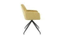 Set Masă Living Extensibilă Blat Ceramic Negru/Auriu DTM0105CS cu 6 Scaune KJC4345 Muștar