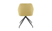 Set Masă Living Extensibilă Blat Ceramic Negru/Auriu DTM0105CS cu 6 Scaune KJC4345 Muștar