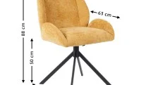 Set Masă Living Extensibilă Blat Ceramic KJT416 Alb-Cappuccino cu 4 Scaune KJC4347 Galbene