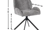 Set Masă Living Extensibilă Blat Ceramic KJT416 Alb-Cappuccino cu 4 Scaune KJC4347 Gri 9