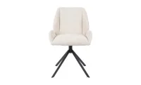 Set Masă Living Extensibilă CT163 Blat Ceramic Alb cu 4 Scaune Rotative KJC4347 Bej 2