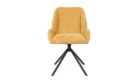 Set Masă Living Extensibilă Blat Ceramic KJT416 Alb-Cappuccino cu 4 Scaune KJC4347 Galbene