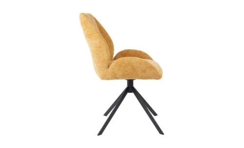 Set Masă Living Extensibilă Blat Ceramic KJT416 Alb-Cappuccino cu 4 Scaune KJC4347 Galbene