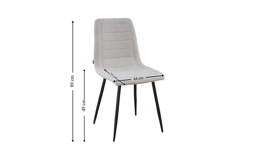 Set Masă Living Extensibilă Blat Ceramic KJD416 Alb-Cappuccino cu 4 Scaune KJC5341 Bej 5