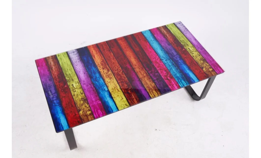 Măsuță cafea  cu blat din sticla KJCT158, model multicolor 4