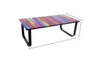 Măsuță cafea  cu blat din sticla KJCT158, model multicolor