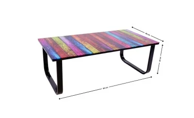 Măsuță cafea  cu blat din sticla KJCT158, model multicolor