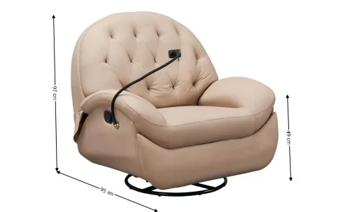 Fotoliul cu Recliner KJLC041 Bej, cu suport de telefon