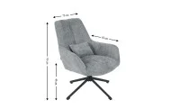 Scaun Living Rotativ LCM0102AS Albastru Deschis