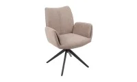 Set Masă Living Extensibilă CT163 Blat Ceramic Alb cu 4 Scaune Rotative KJC77 Maro 3