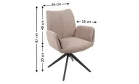 Set Masă Living Extensibilă CT163 Blat Ceramic Alb cu 4 Scaune Rotative KJC77 Maro 6