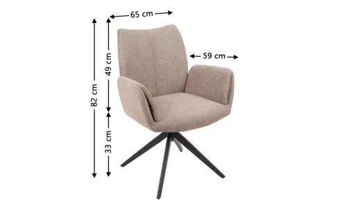 Set Masă Living Extensibilă CT163 Blat Ceramic Alb cu 4 Scaune Rotative KJC77 Maro