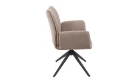 Set Masă Living Extensibilă CT163 Blat Ceramic Alb cu 4 Scaune Rotative KJC77 Maro 4